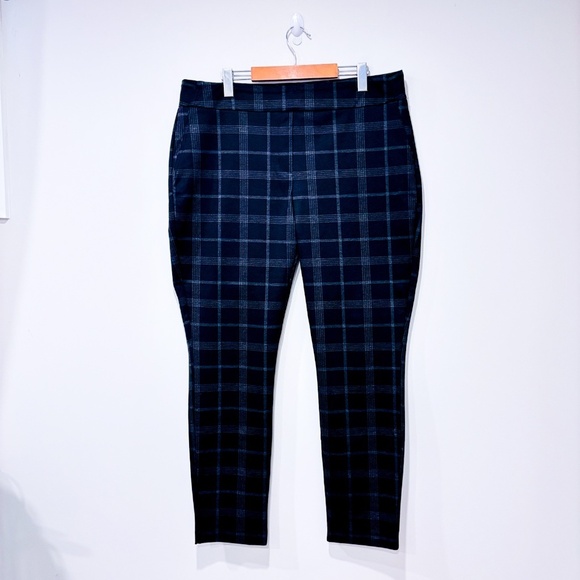 DALIA Grey plaid 4 way stretch pants - Picture 5 of 9